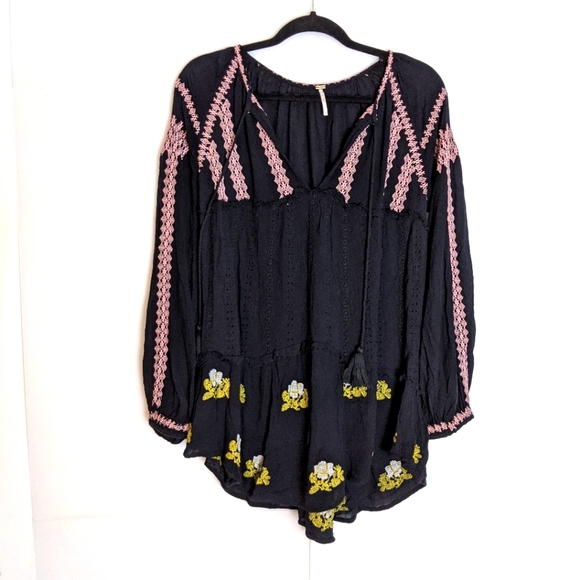 Free People Wild Horses Embroidered Mini Dress S - Picture 2 of 7